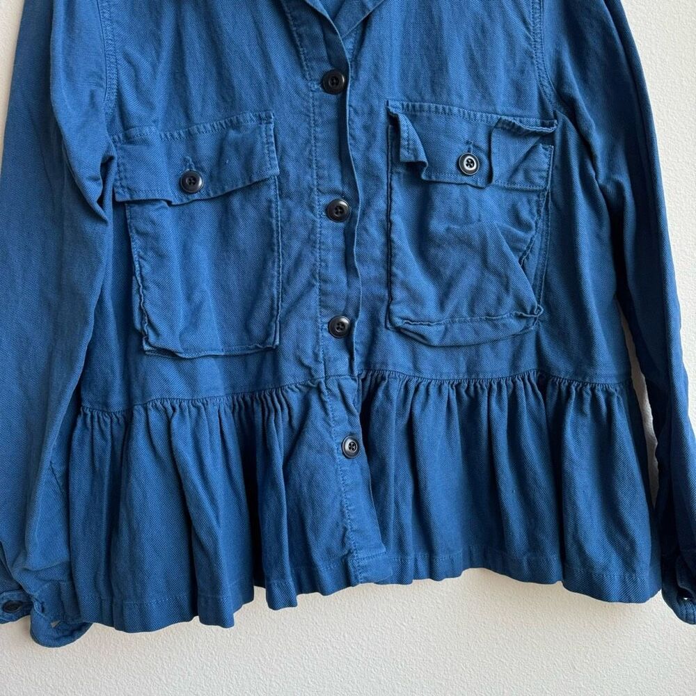 The Great. Flutter Army Jacket Utility Button Blu… - image 3